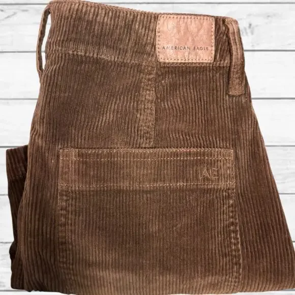 28. NWT American Eagle Super Hi-RIse Brown Corduroy A-Line Button Up Skirt SZ:4 - Picture 5 of 9